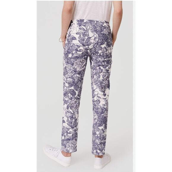 ANN TAYLOR LOFT PETITES Tailored Toile Blue Botanic Print Pencil Pants  6P - Picture 8 of 8